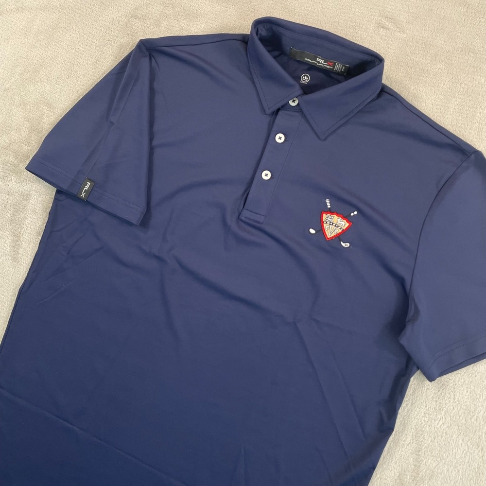 RLX Ralph Lauren x Valley Country Club Polo Shirt Small Navy Performance NWOT